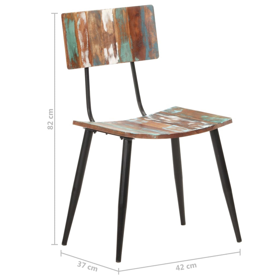 Eetkamerstoelen 2 massief gerecycled hout