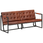 Driezitsbank geitenleer bruin 164x60x75 cm