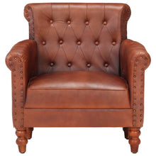 Fauteuil Echt Geitenleer Bruin