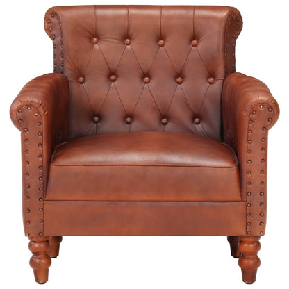 Fauteuil Echt Geitenleer Bruin