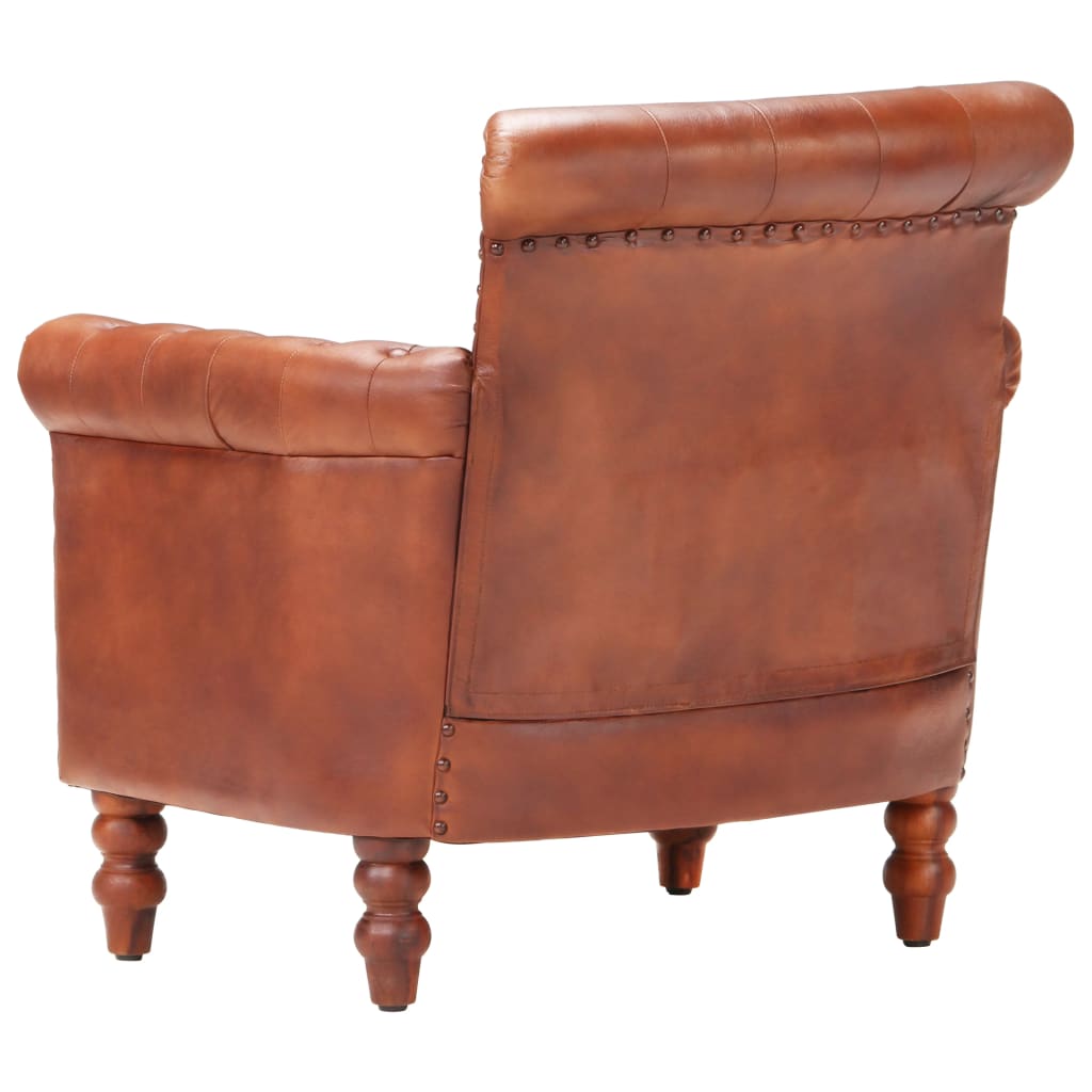 Fauteuil Echt Geitenleer Bruin