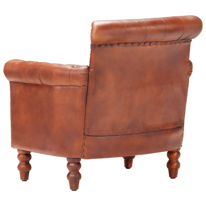 Fauteuil Echt Geitenleer Bruin