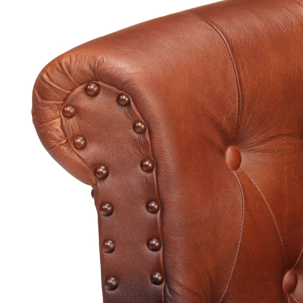 Fauteuil Echt Geitenleer Bruin