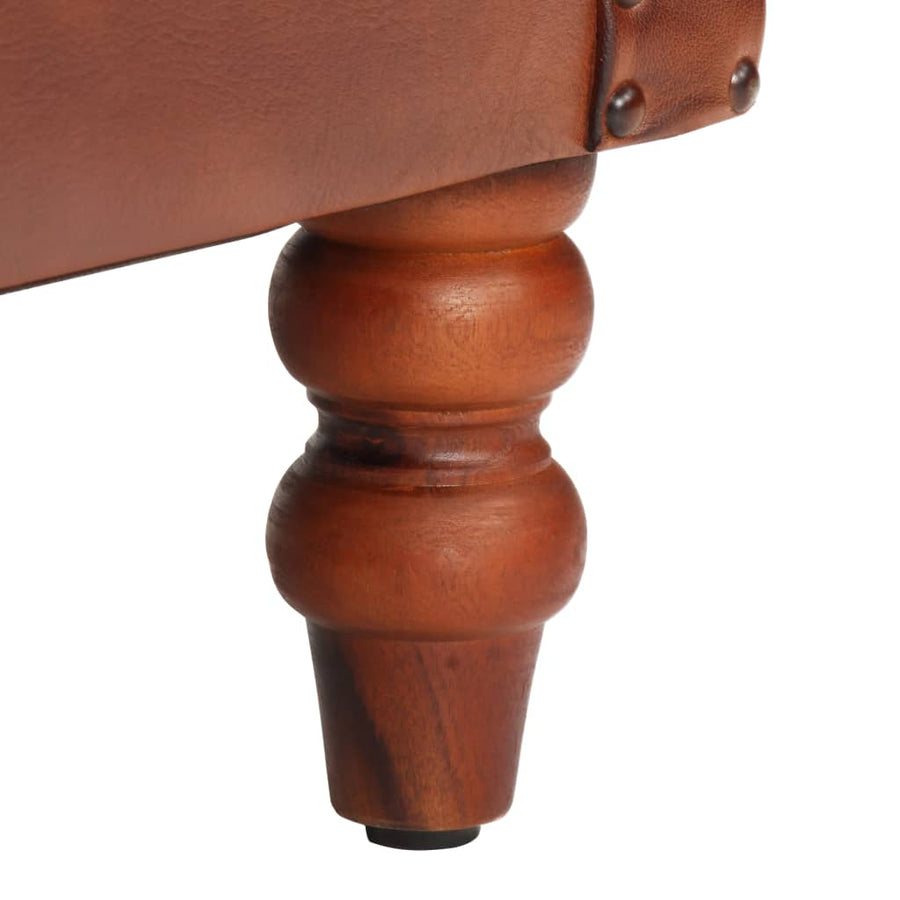 Fauteuil Echt Geitenleer Bruin