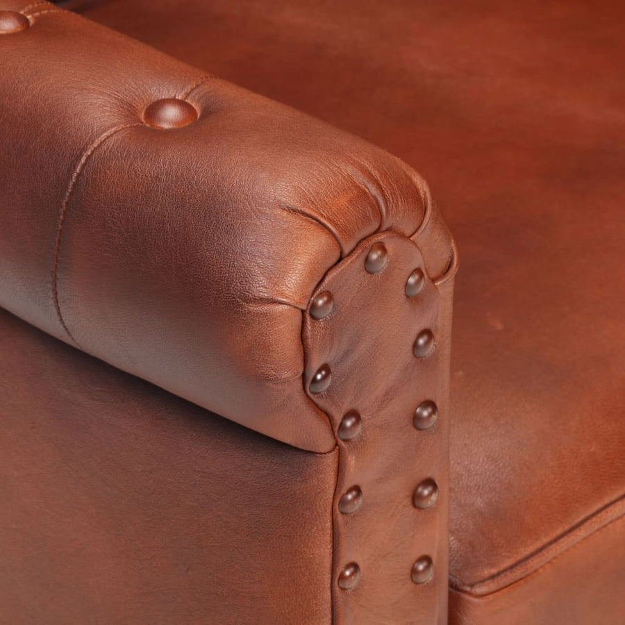 Fauteuil Echt Geitenleer Bruin