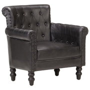 Fauteuil geitenleer zwart 77x63x76 cm