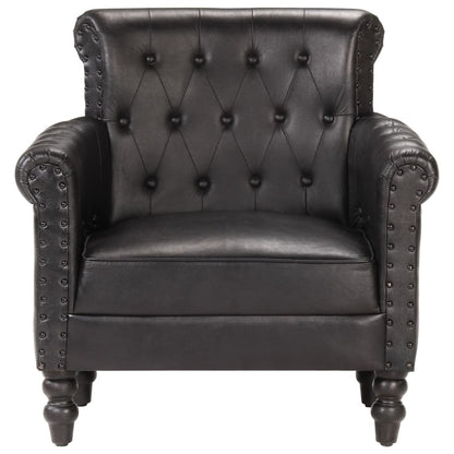 Fauteuil Echt Geitenleer Zwart