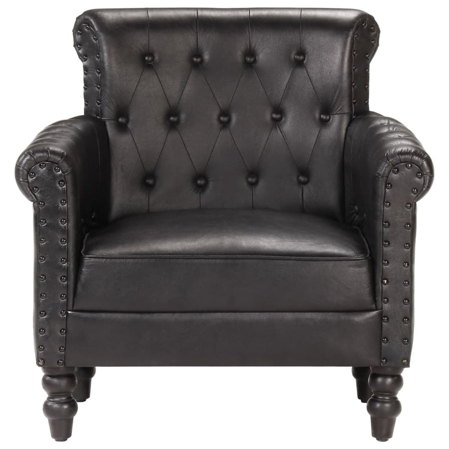 Fauteuil Echt Geitenleer Zwart