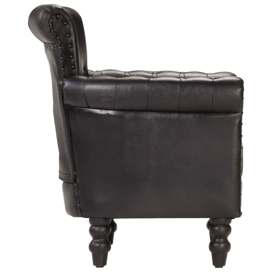 Fauteuil Echt Geitenleer Zwart