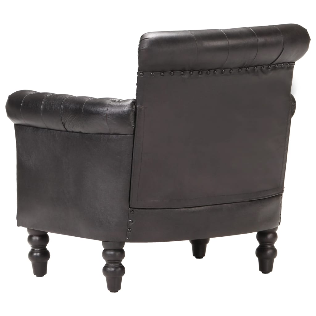 Fauteuil Echt Geitenleer Zwart