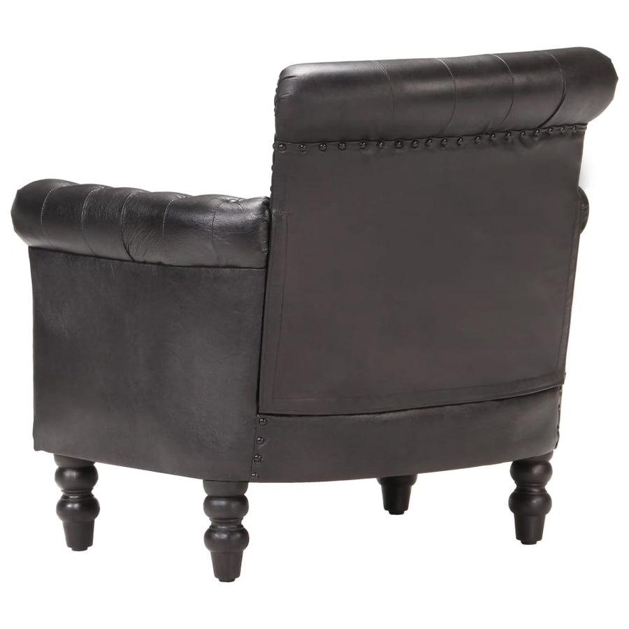 Fauteuil Echt Geitenleer Zwart