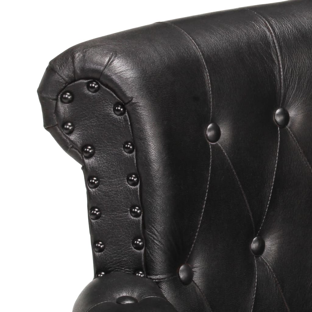 Fauteuil Echt Geitenleer Zwart