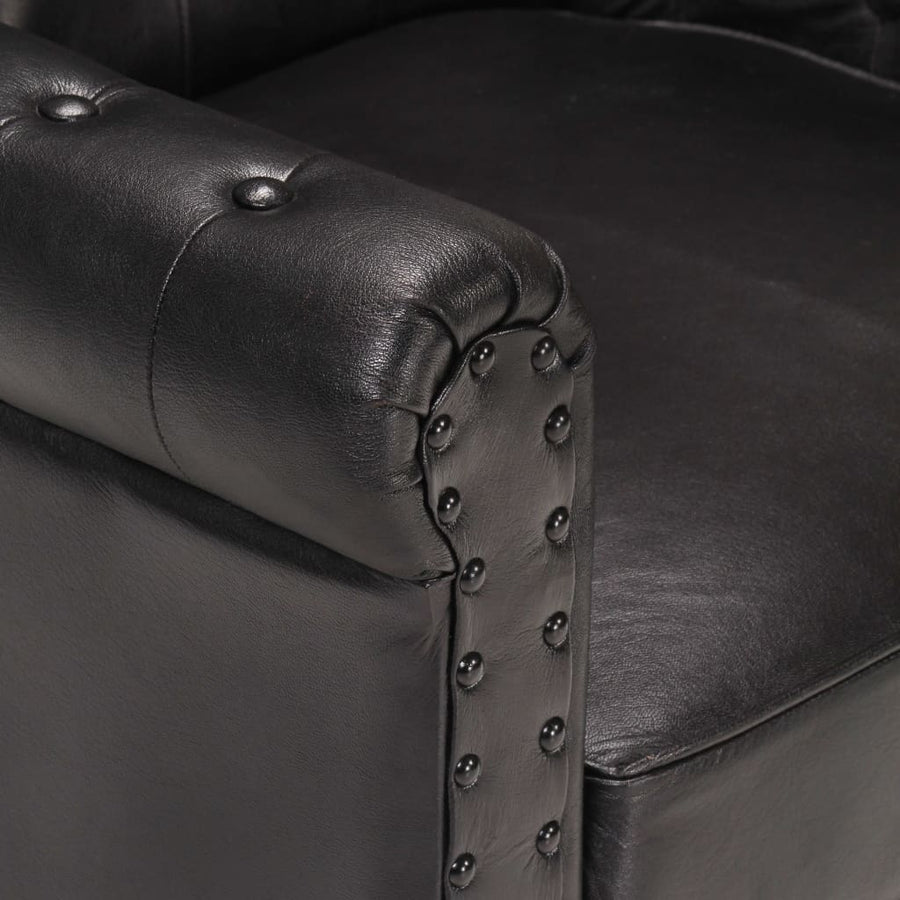 Fauteuil Echt Geitenleer Zwart
