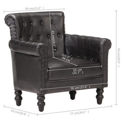 Fauteuil Echt Geitenleer Zwart