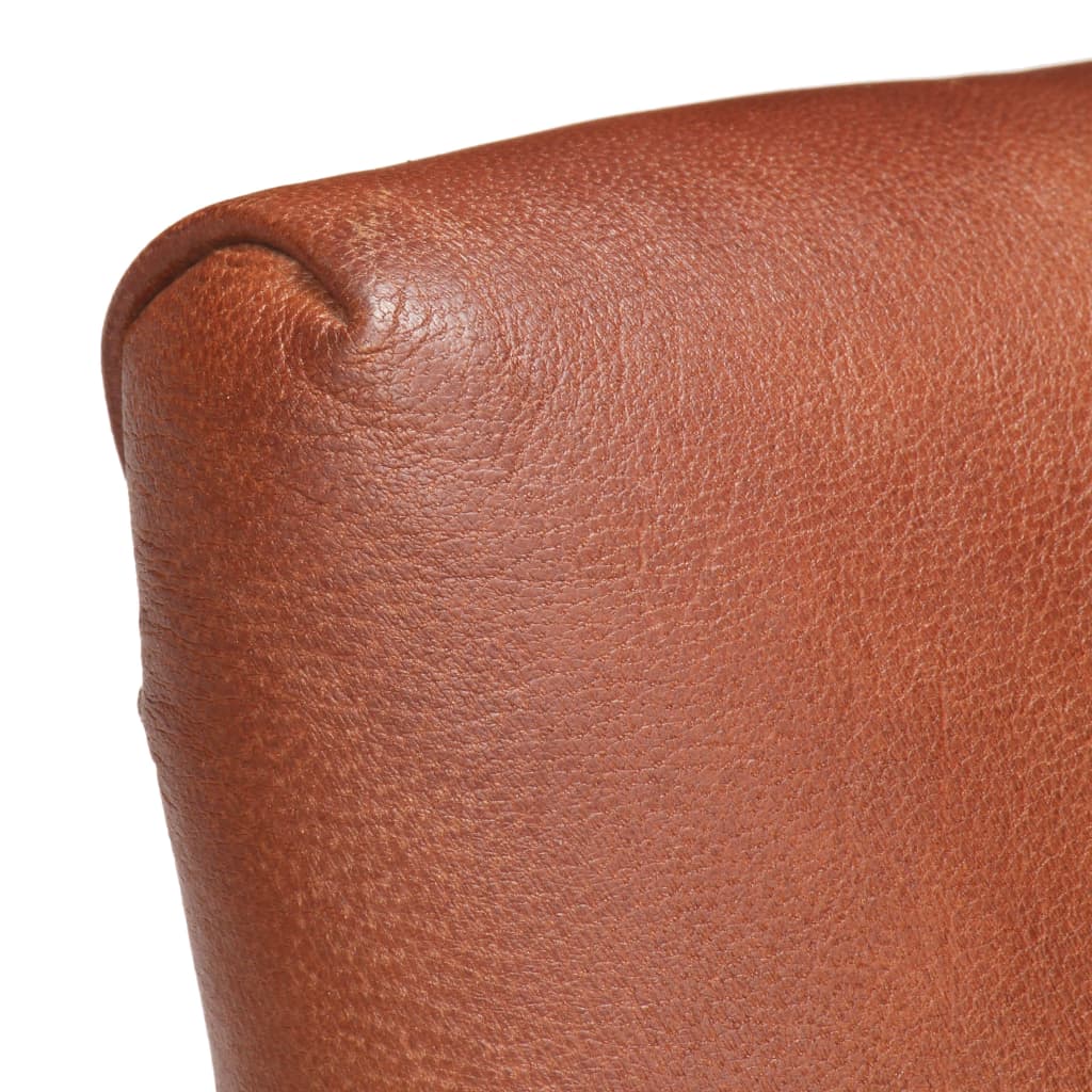 Eetkamerstoelen 2 st echt geitenleer bruin