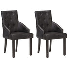 Dining chairs 2 pcs genuine goatskin black