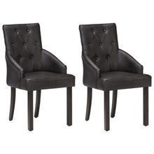 Eetkamerstoelen Echt Geitenleer 2 Zwart