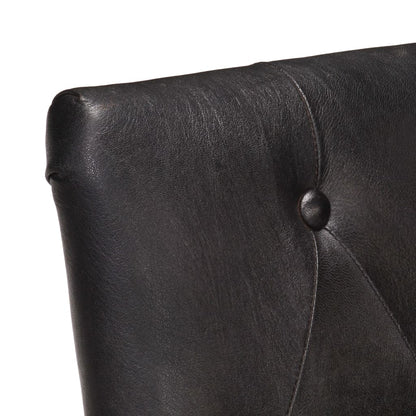 Eetkamerstoelen Echt Geitenleer 2 Zwart