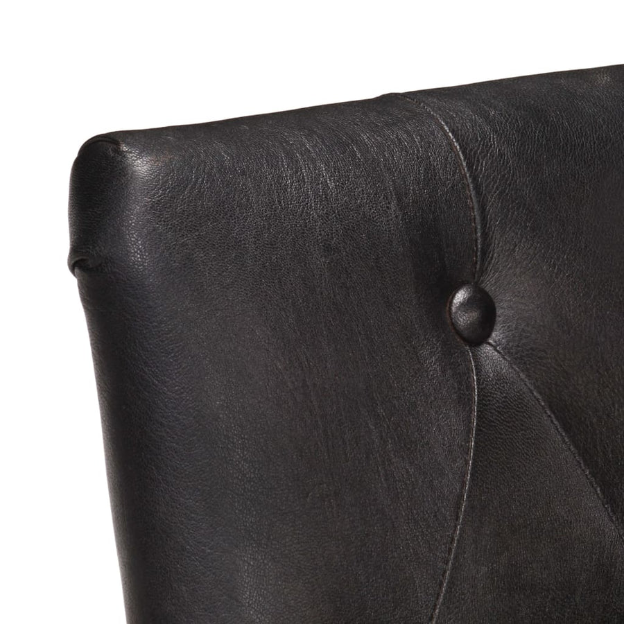 Eetkamerstoelen Echt Geitenleer 2 Zwart