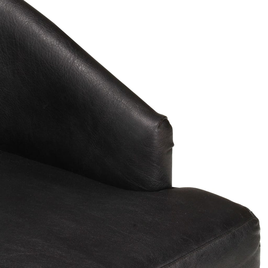 Eetkamerstoelen Echt Geitenleer 2 Zwart