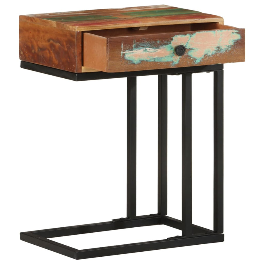 Bijzettafel U-Vormig 45X30X6 Cm massief gerecycled hout