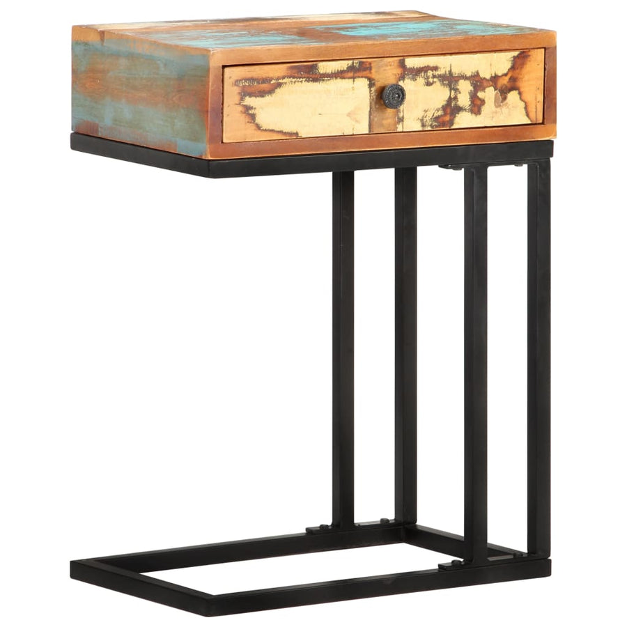 Bijzettafel U-Vormig 45X30X6 Cm massief gerecycled hout