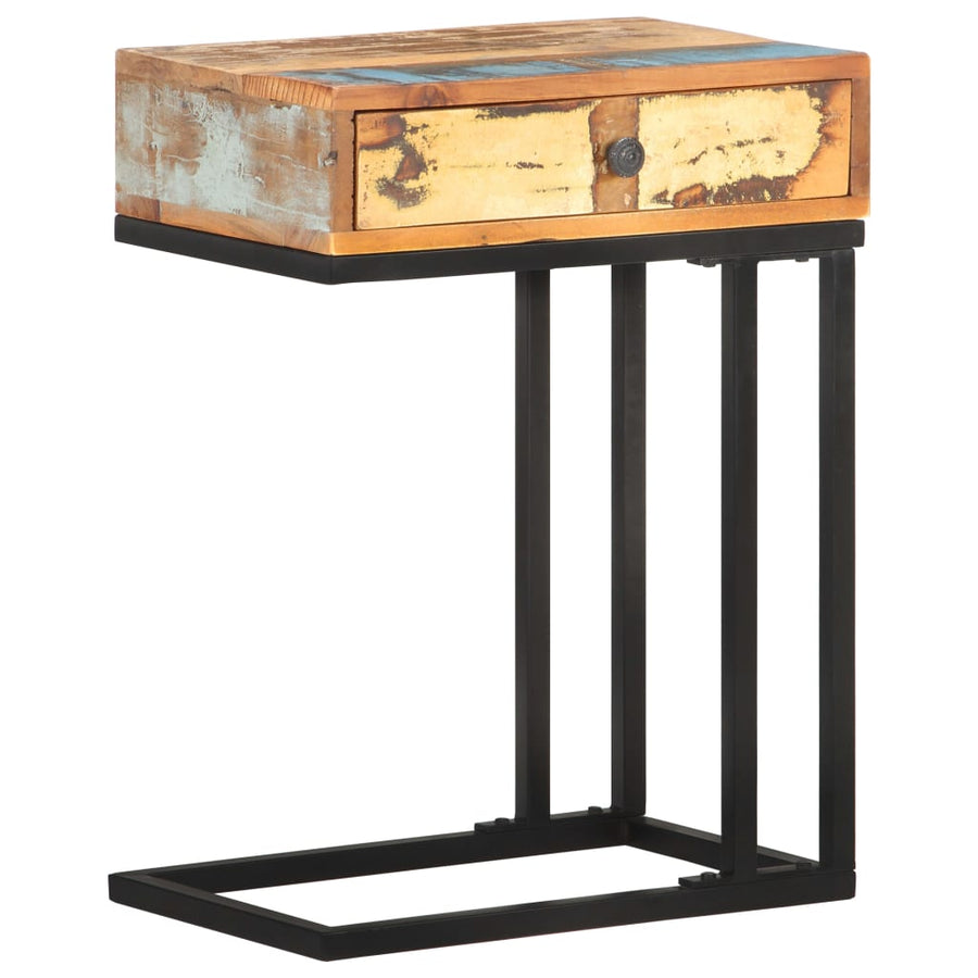 Bijzettafel U-Vormig 45X30X6 Cm massief gerecycled hout