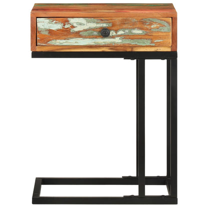 Bijzettafel U-Vormig 45X30X6 Cm massief gerecycled hout