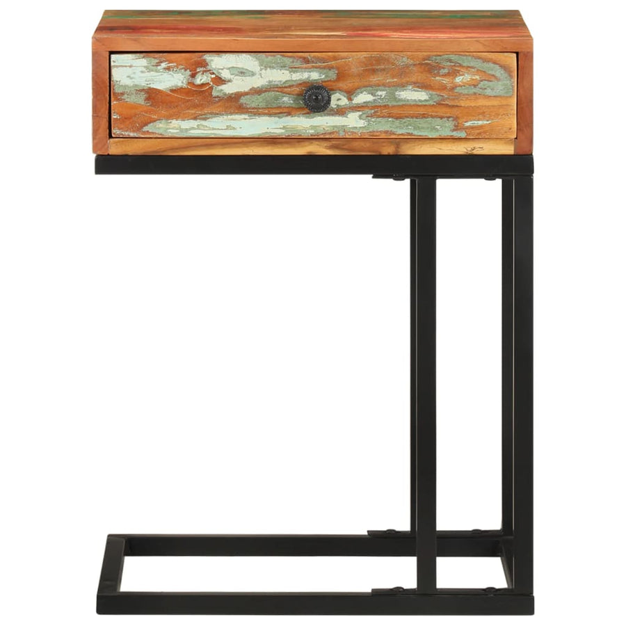 Bijzettafel U-Vormig 45X30X6 Cm massief gerecycled hout