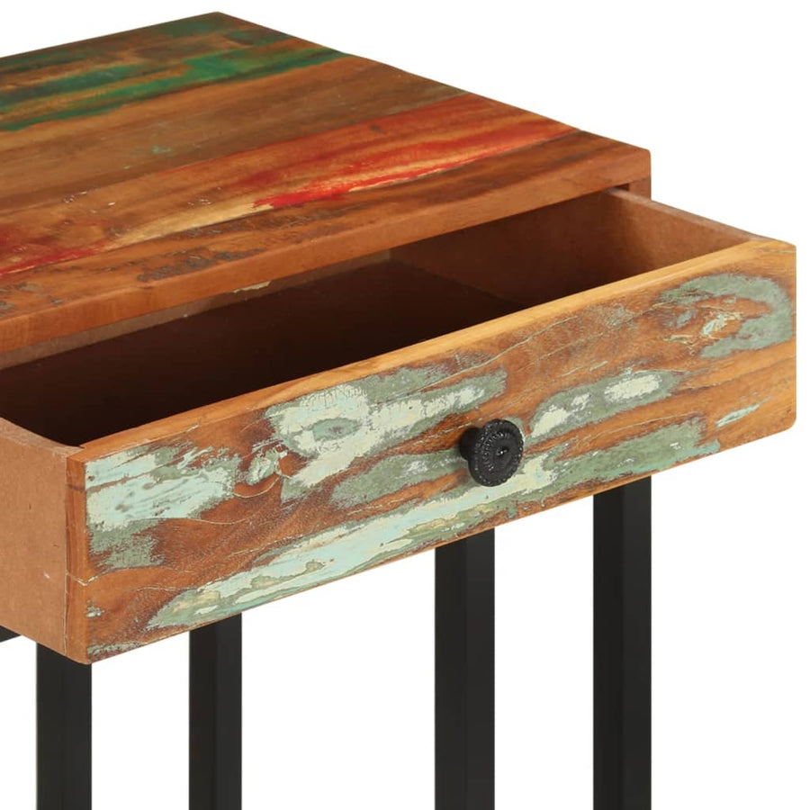 Bijzettafel U-Vormig 45X30X6 Cm massief gerecycled hout