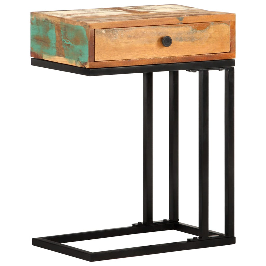 Bijzettafel U-Vormig 45X30X6 Cm massief gerecycled hout