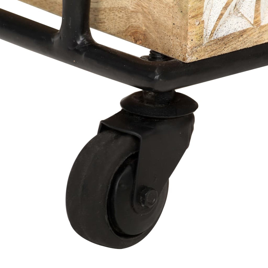 Keukentrolley 3-laags 46x30x76 cm massief mangohout