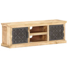 Tv-meubel 120x30x40 cm massief mangohout stalen deuren