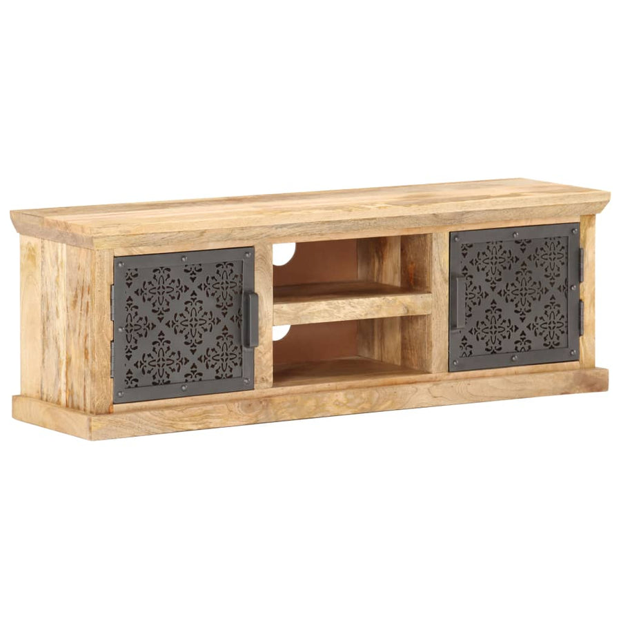Tv-Meubel Met Stalen Deuren 120X30X40 Cm Massief Mangohout
