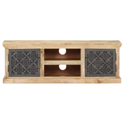 Tv-Meubel Met Stalen Deuren 120X30X40 Cm Massief Mangohout