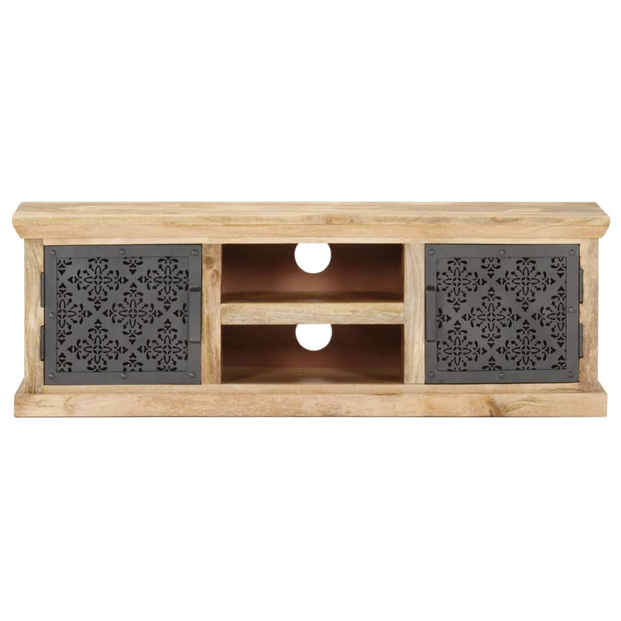 Tv-Meubel Met Stalen Deuren 120X30X40 Cm Massief Mangohout