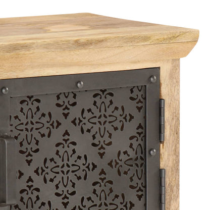 Tv-Meubel Met Stalen Deuren 120X30X40 Cm Massief Mangohout