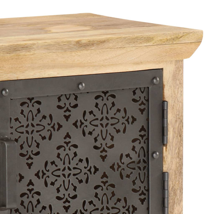 Tv-Meubel Met Stalen Deuren 120X30X40 Cm Massief Mangohout