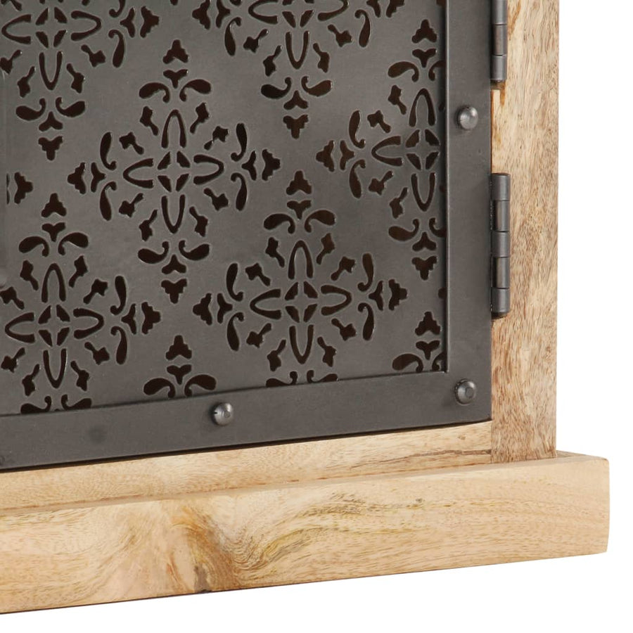 Tv-Meubel Met Stalen Deuren 120X30X40 Cm Massief Mangohout