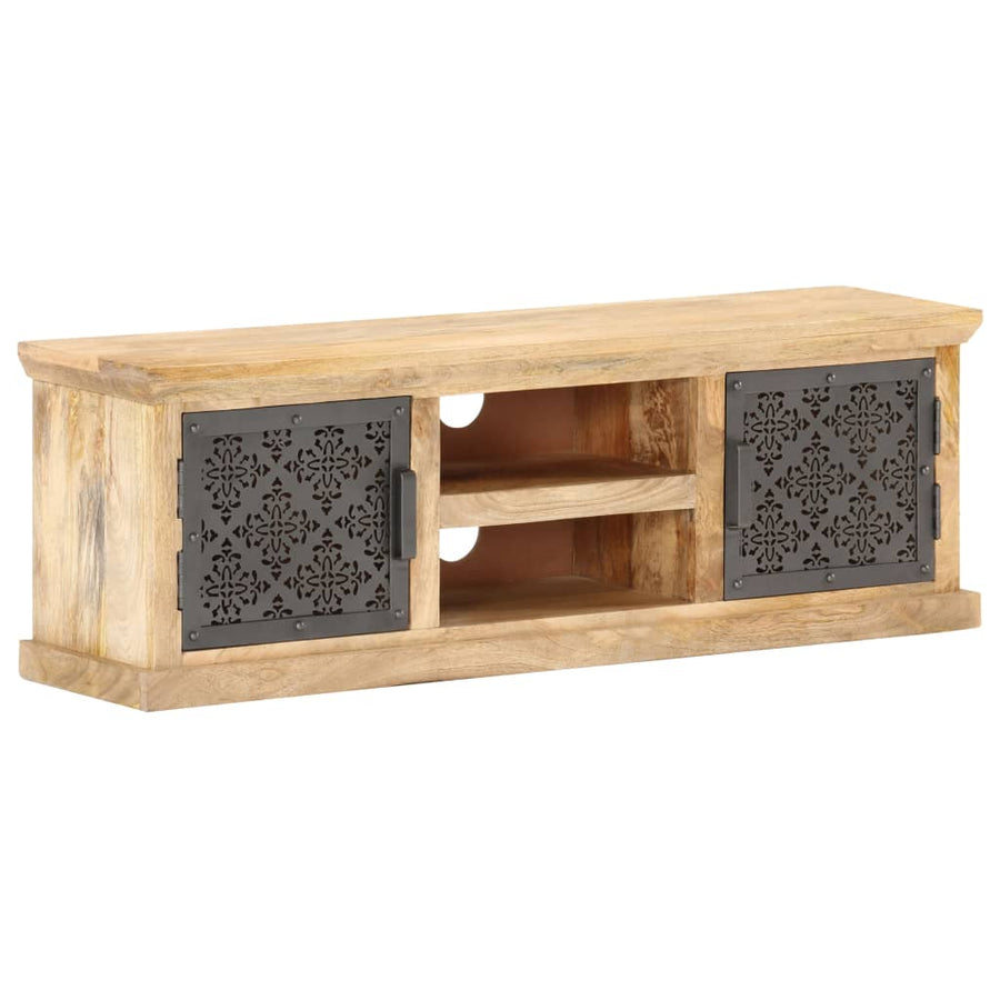 Tv-Meubel Met Stalen Deuren 120X30X40 Cm Massief Mangohout