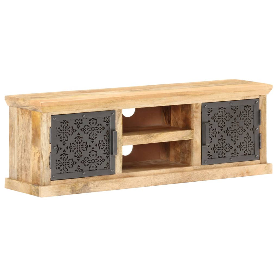 Tv-Meubel Met Stalen Deuren 120X30X40 Cm Massief Mangohout