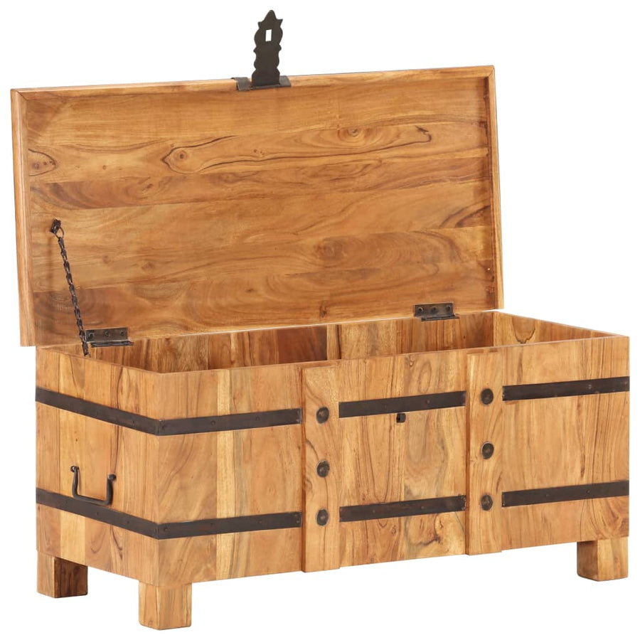 Opbergkist 90X40X40 Cm Massief Acaciahout Donkerbruin