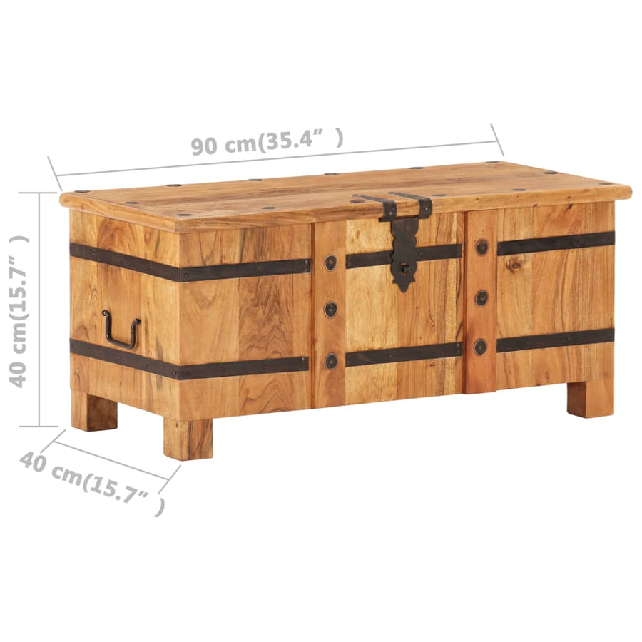 Opbergkist 90X40X40 Cm Massief Acaciahout Donkerbruin