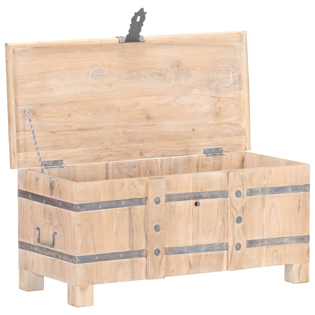 Opbergkist 90X40X40 Cm Massief Acaciahout Lichtbruin