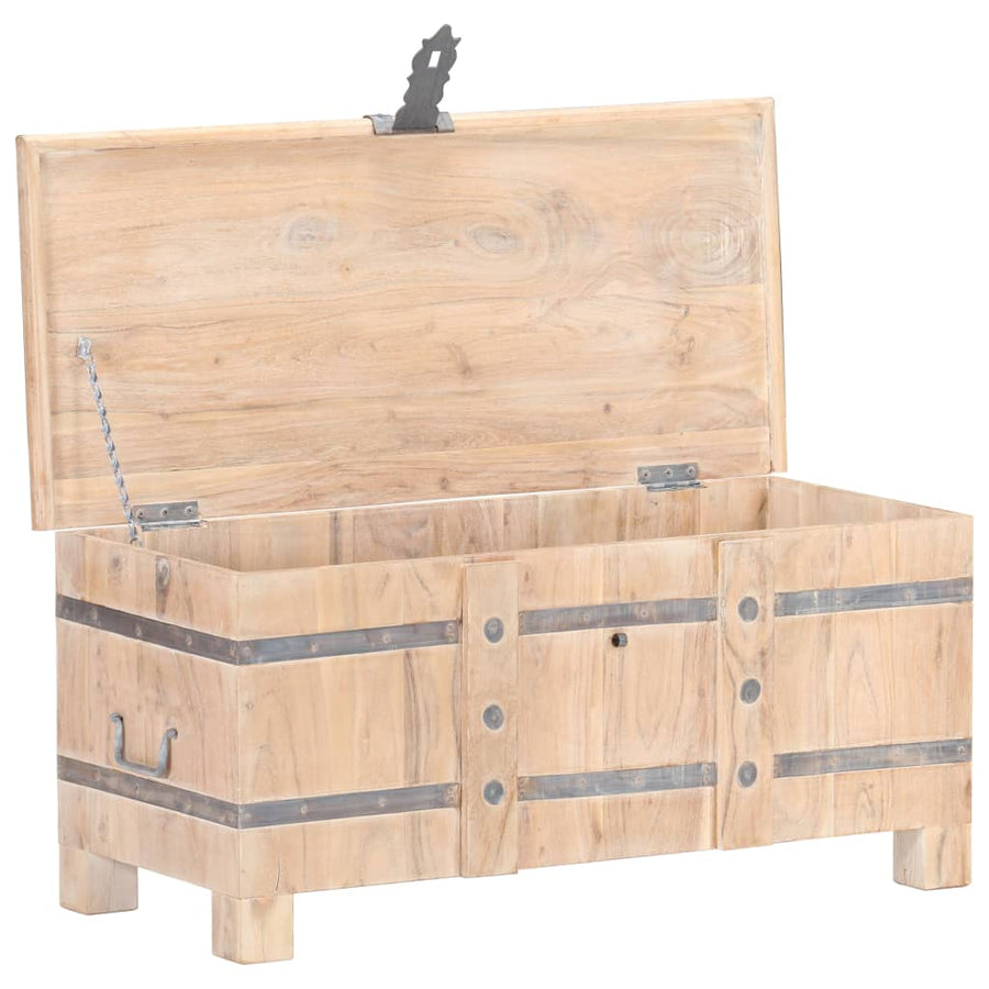 Opbergkist 90X40X40 Cm Massief Acaciahout Lichtbruin