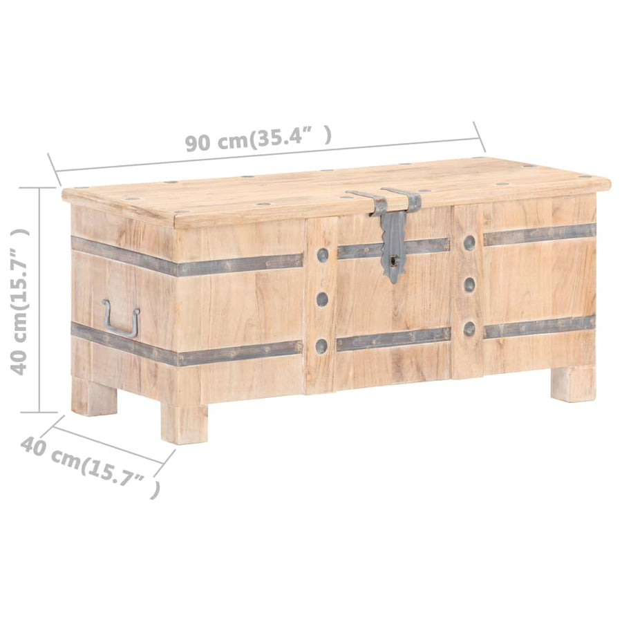 Opbergkist 90X40X40 Cm Massief Acaciahout Lichtbruin