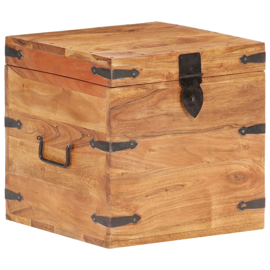 Kist Massief Acaciahout 40 x 40 x 40 cm Donkerbruin
