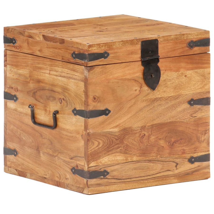 Kist Massief Acaciahout 40 x 40 x 40 cm Donkerbruin