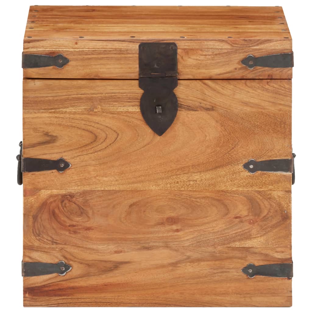 Kist Massief Acaciahout 40 x 40 x 40 cm Donkerbruin