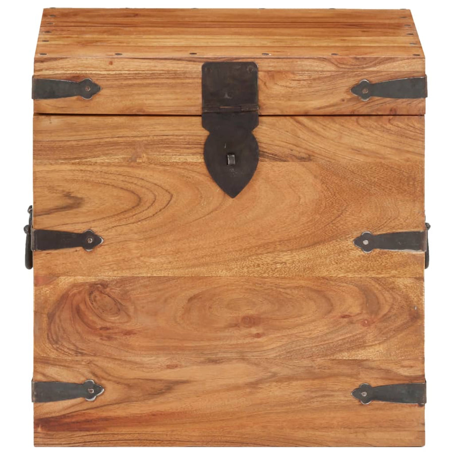 Kist Massief Acaciahout 40 x 40 x 40 cm Donkerbruin